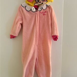 Pink Kids One Piece with Cindy Lou who Hood